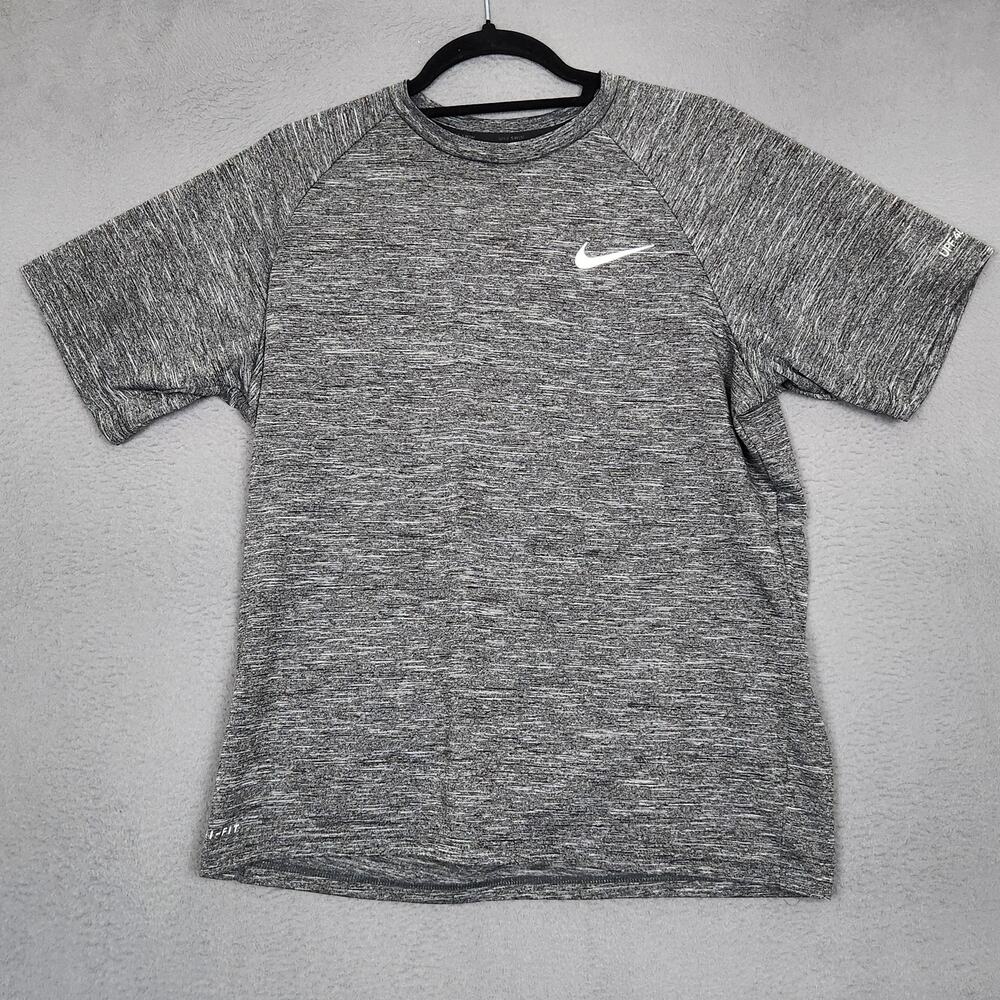 Nike Swim Shirt Mens Medium Gray Dri-FIT UPF 40+ Short Sleeve Rashguard